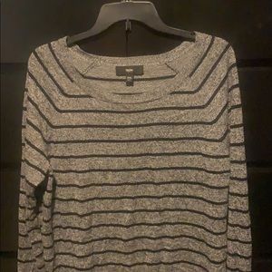 Mossimo Black Striped Heather Gray Sweater